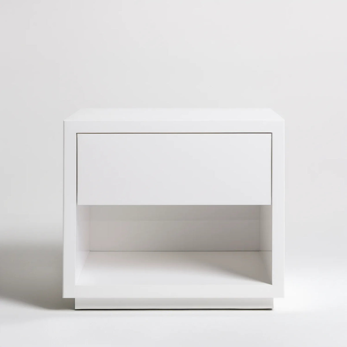Biała szafka nocna MDF 50 x 40 x 50 cm z szufladą i otwartą wnęką