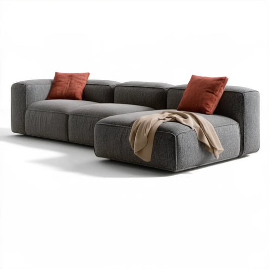 Ciemnoszara sofa narożna w kształcie litery L, 3-osobowa, 300 × 170 × 70 cm