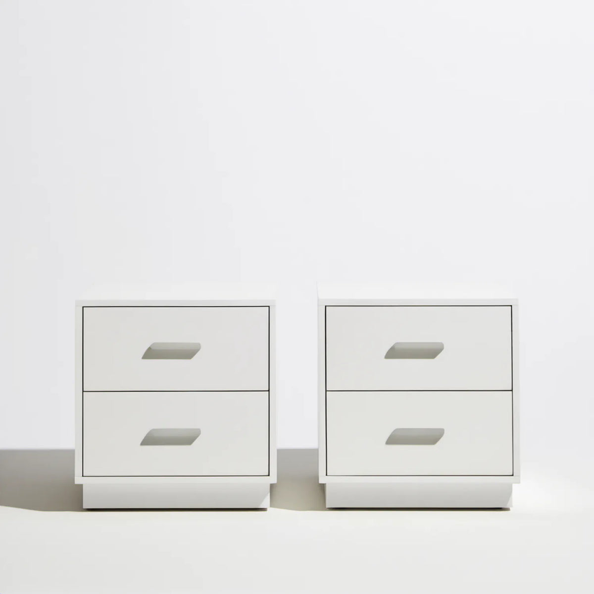 Zestaw 2 szafek nocnych z MDF, biały/szary, 40 x 35 x 50 cm, 2 szuflady