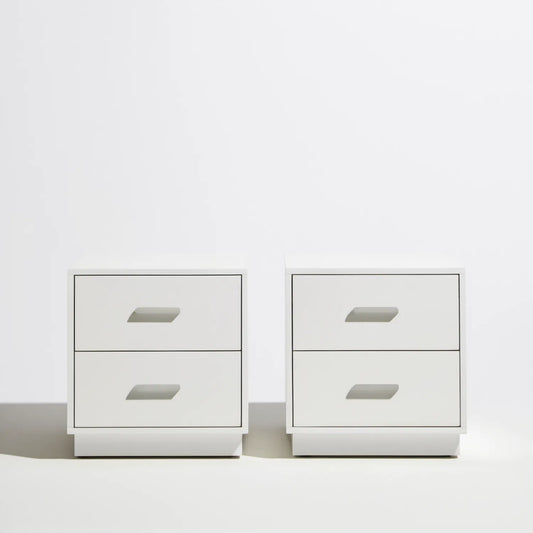 Zestaw 2 szafek nocnych z MDF, biały/szary, 40 x 35 x 50 cm, 2 szuflady